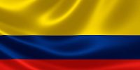 3D rendering of the flag of Colombia on satin texture.